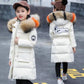 Children's Cotton-padded Clothes Girls' Winter Jacket Big Children Thickening Medium-length Cotton Jackets Large Fur Collar