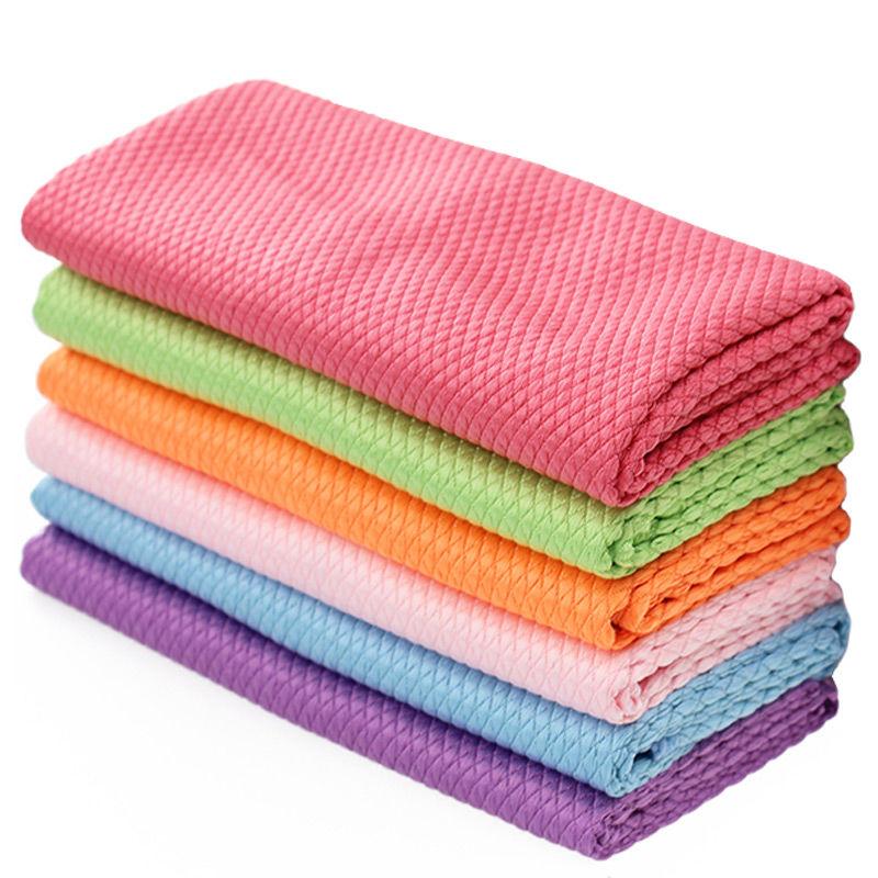 Soft Microfiber Towel Car Cleaning No Trace Absorbable Window Car Rag Cleaning Towel Kitchen Mirror Cleaning Wipe Glass Cloth