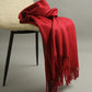 Pure Cashmere Scarves with Tassel Soft Warm Lady Girls Wraps Long Scarf Female Shawl Men Scarf