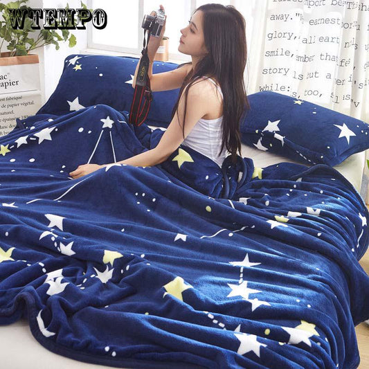 1pcs Winter Coral Fleece Blanket Flannel Blanket Blanket Thickening Student Single Bed Air Conditioning Towel Quilt