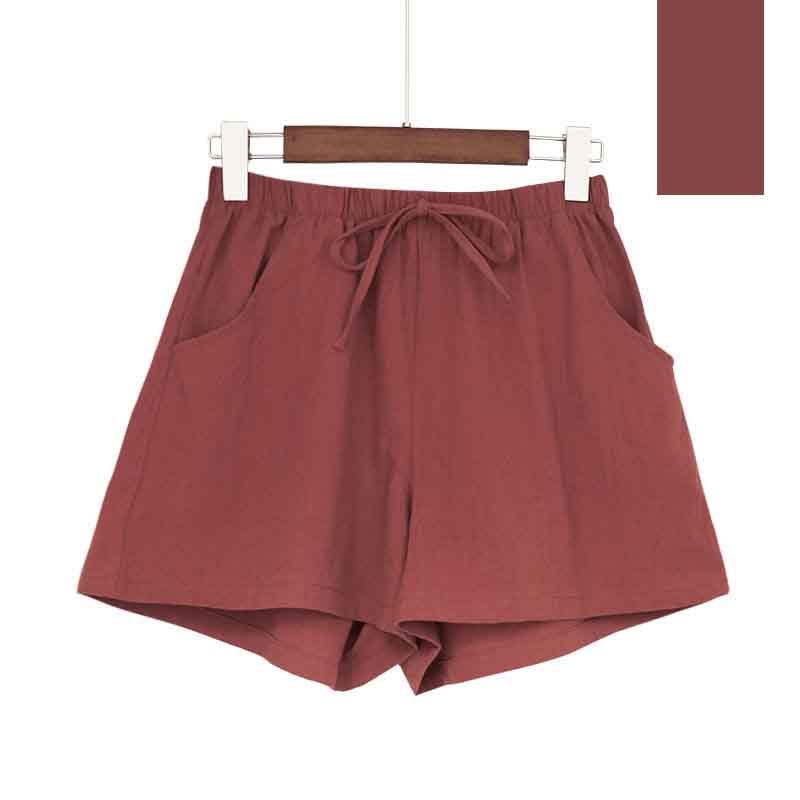 Sports Cotton and Linen Shorts Women's Summer High Waist Loose All-match Wide-leg Three-point Pants Outer Wear Casual Pants