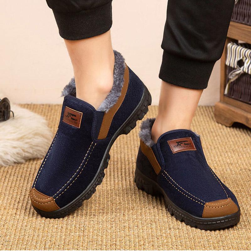 Autumn and Winter Cloth Shoes Men's Casual Slip-on Breathable Non-slip Warm Shoes Men's Shoes