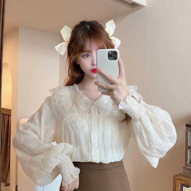 Spring Blouse Chiffon Shirt Women's Design Sense Niche Western Style Thin Shirt