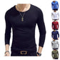 Stretch T-shirt Men Slim Tees Casual Bottoming Shirt Solid Color Pullover Long Sleeve Overshirt Male Clothing Fitness Top