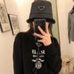 Autumn and Winter Letter Jacquard Loose Round Neck Casual Short Cardigan Women's Sweater
