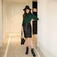 High Waist Hip Leather Skirt Women's Spring Slim Split Skirt Leather Skirt Skinny Tight Straight Knee Length Office PU Half Skirt