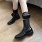 Boots Woman Martin Boots Black Chelsea Boots Thick with Short Boots Autumn and Winter Plus Velvet Warm Snow Boots Cotton Boots