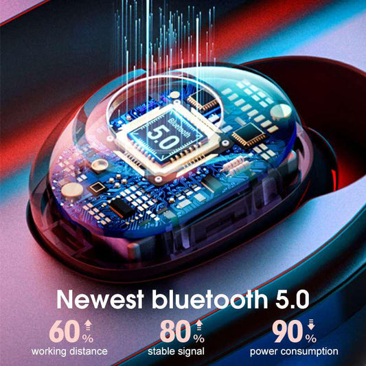 Display TWS Headphone Wireless Bluetooth Earphone 5.0 8D HiFi Stereo Earbuds 2200mAh Charging Case