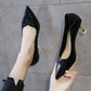 Soft Leather Two-wear High Heels Women's Spring and Autumn All-match Shallow Mouth Non-wearing Women's Shoes Pointed Toe High Heels for Girls