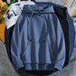 Basic Solid Color Plush Hooded Men's Autumn and Winter Casual Oversized Sweater