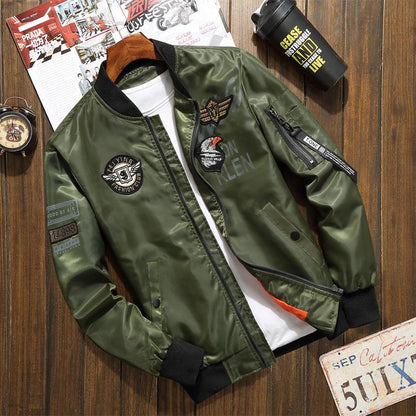 Trendy casual wear air force baseball uniform bomber jacket men spring and autumn coat