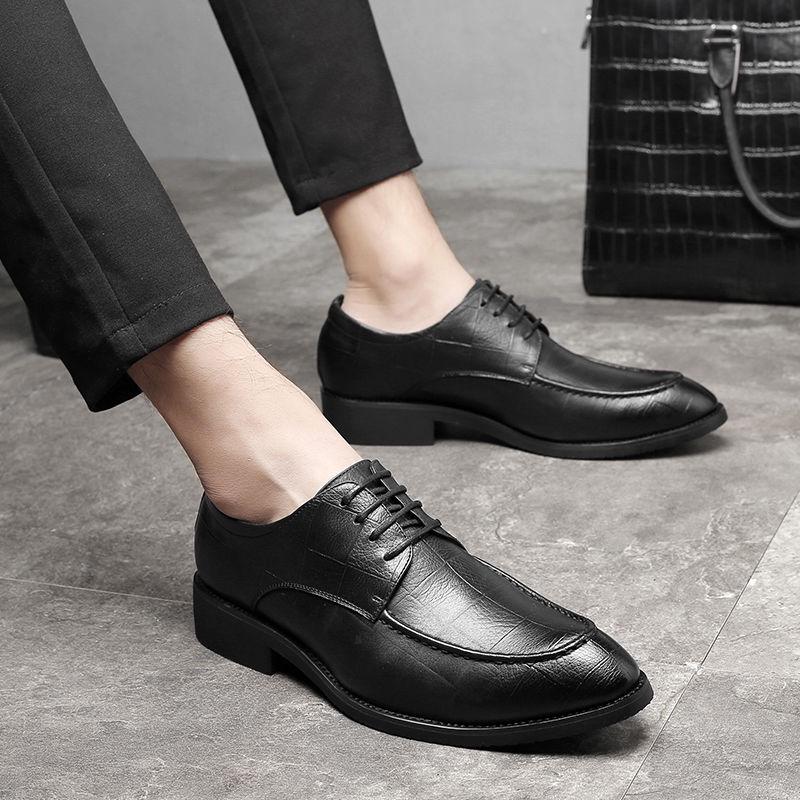 Leather Men Oxford Shoes Lace Up Casual Business Men Pointed Shoes Men Wedding Men Dress Shoes