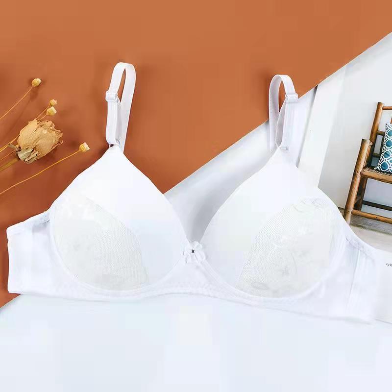 Ladies Underwear Thin Sexy Simple Comfortable Breathable Non-slip No Steel Ring Gather Embroidery Bra