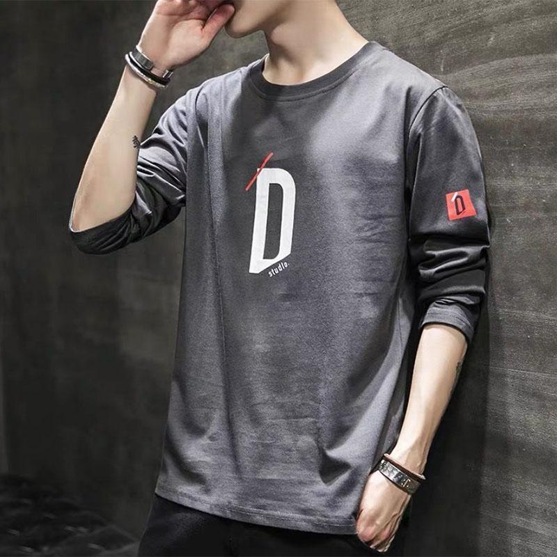 Spring and Autumn Long-sleeved T-shirt Men's Youth Sports Round Neck Bottoming Shirt Men's Top Clothes Men's T-shirt