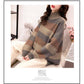 Women's Striped Turtleneck Sweater Long Sleeves Loose Mid-length Pullover Sweater Jumper