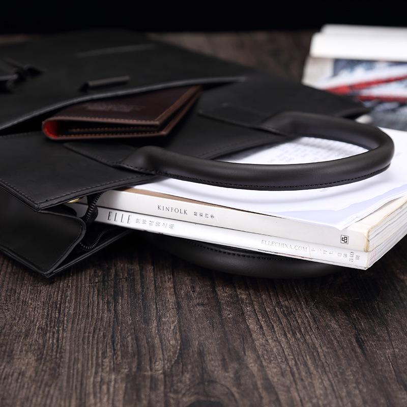Business Briefcase Men Vintage Large Capacity Leather Wearable handbag Crossbody Bags Shoulder Bag