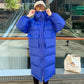 Down Cotton Jacket Winter Thicken Warm Loose Fashion Color Cotton Jacket Hooded Long Cotton Jacket Suitable for Women