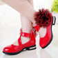 Children's Leather Shoes Girls' Spring and Summer Leather Shoes Princess Shoes Solid Color Big Flower Soft Soled Performance Shoes