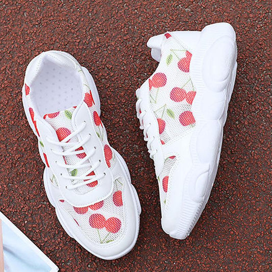 Cherry Shoes Female Students Korean Version of Breathable Net Shoes Female Cubs Sports Daddy Shoes