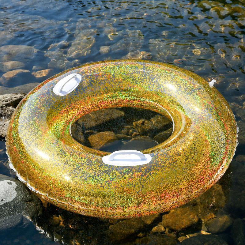 Thickened Inflatable Sequin Transparent Swimming Ring Transparent Sequin Adult Swimming Ring Inflatable Water Lifebuoy