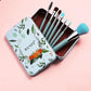 7pcs Animal Hair Makeup Brush Set Soft Hair Eye Shadow Brush Makeup Bag Beauty Makeup Full Set