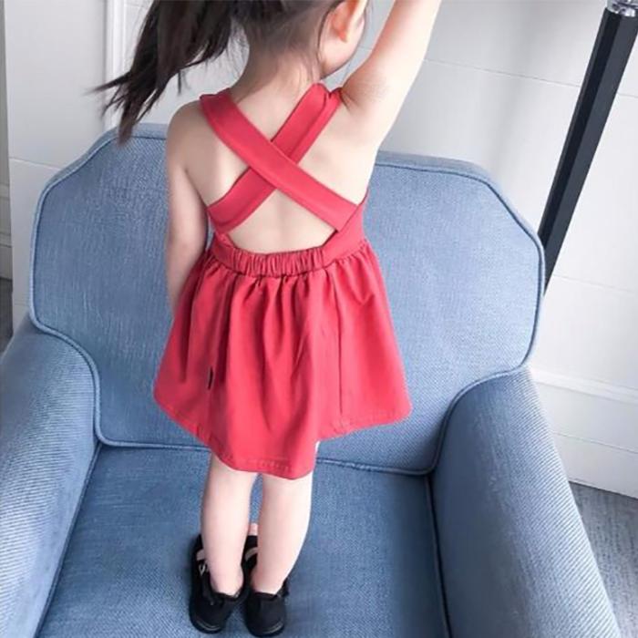 Children Dress Girls Summer Thin Dress Korean Princess Dress Halter Sleeveless Dress Camisole A-line Dress