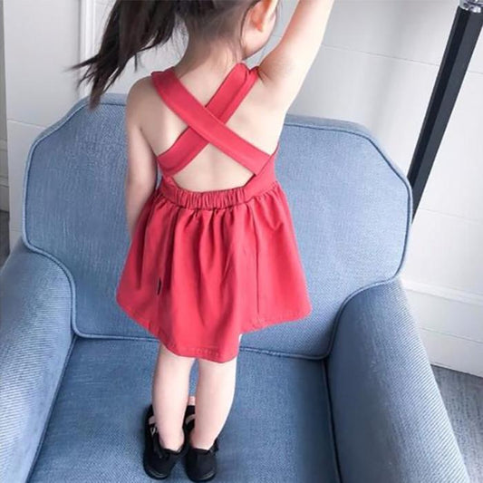 Children Dress Girls Summer Thin Dress Korean Princess Dress Halter Sleeveless Dress Camisole A-line Dress