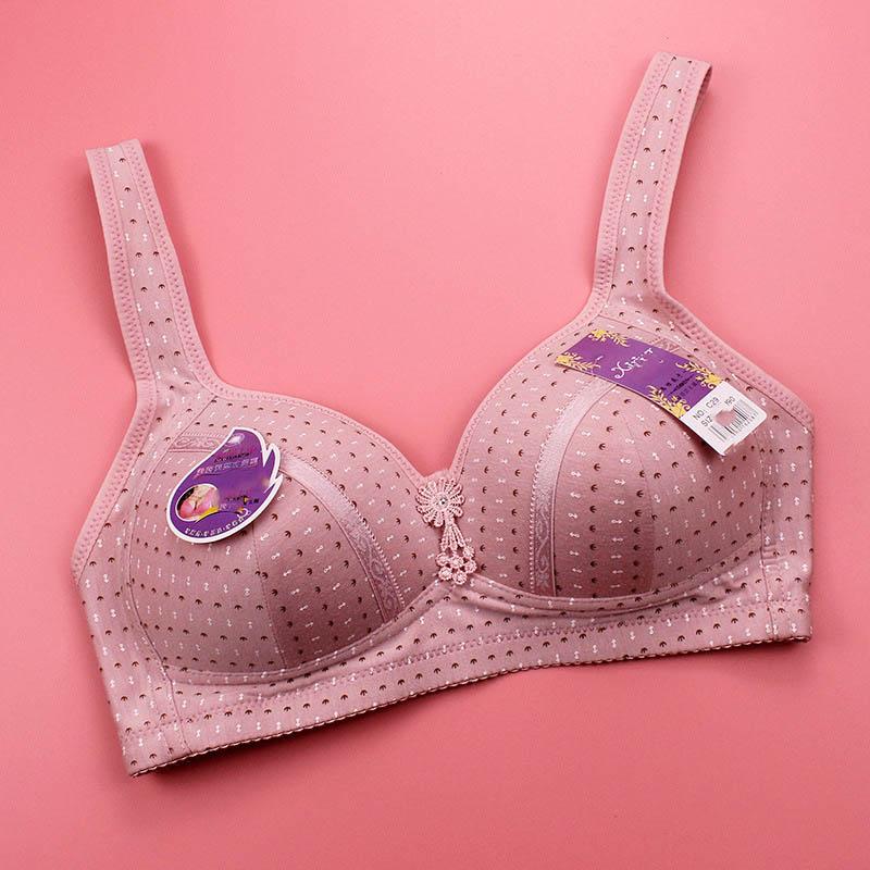 Large Size Ladies Underwear Printed Tank Top No Steel Rings Bra Thin Cup Gathering Adjustable Breathable Lightweight Comfortable Bra