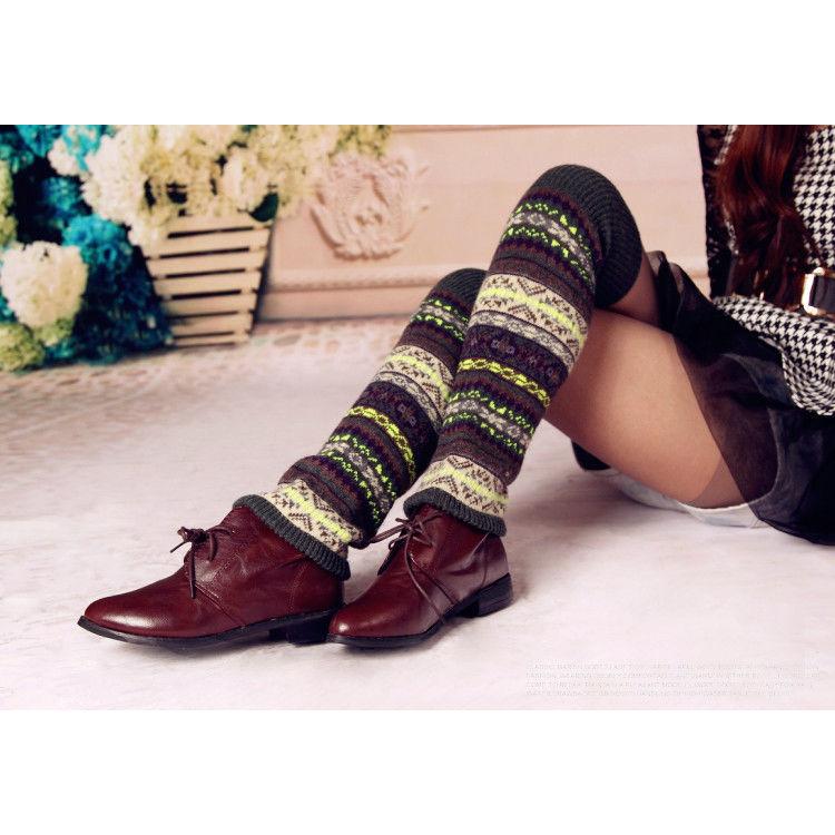 Ethnic White Socks Autumn and Winter Piles Piles Socks Korean Edition Tide Socks  Leg Warmers