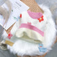 Girls Sweater Children's Clothing Baby Girl Children's Sweater Winter Plush Warm Small and Medium-sized Children's Round Neck Pullover Sweater