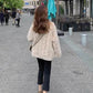 Winter Thickened Rabbit-like Plush Fur Loose Bow Short Lamb Wool Coat Women