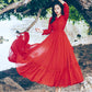 Waist up and down long skirt woman long skirt plus size red chiffon dress woman hooded beach skirt