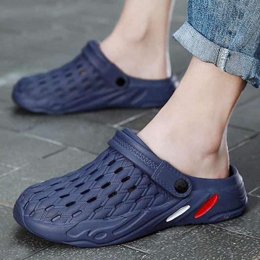 Hole Shoes Men's Summer Korean Trend Outdoor Beach Shoes Sandals Personality Half Drag Dual-use Sandals Tide Men's Slippers