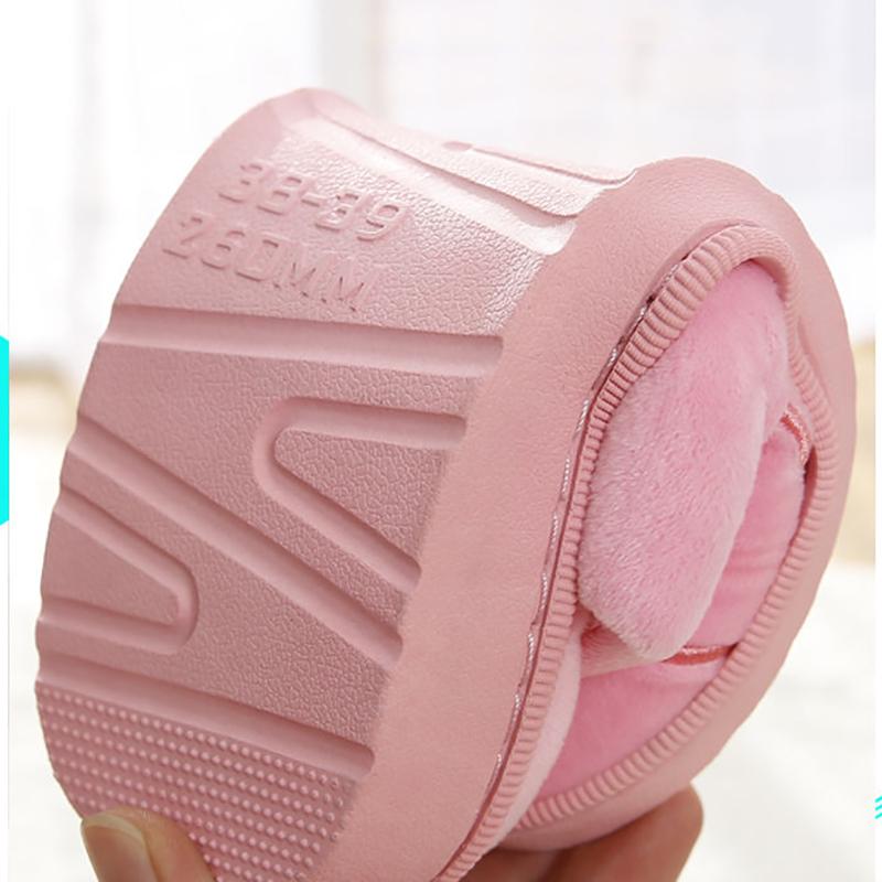 Winter Couple Cotton Slippers Platform Non-slip Bag Heel Slippers Home Furnishing Plush Warm Shoes