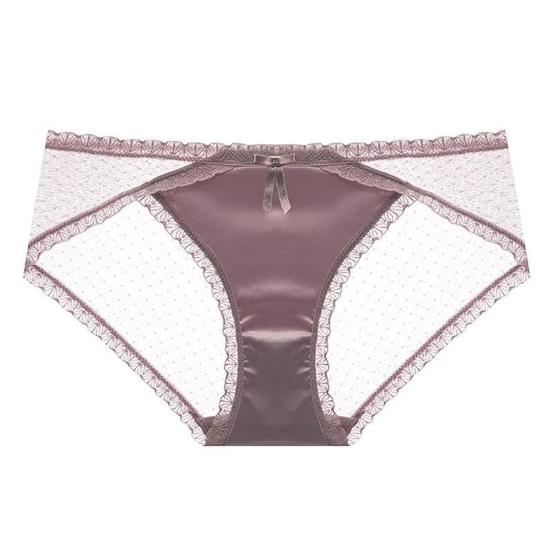 6Pcs/Set Girl's Spring All-match Large Size Causal Cotton Briefs Women's Summer Mid Waist Seamless Lace Underpants