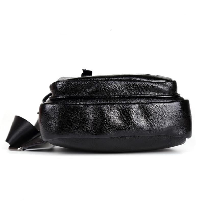 Casual Shoulder Bag Men Horse Leather Large Capacity Chest Bag Outdoor Riding Sports Messenger Bag