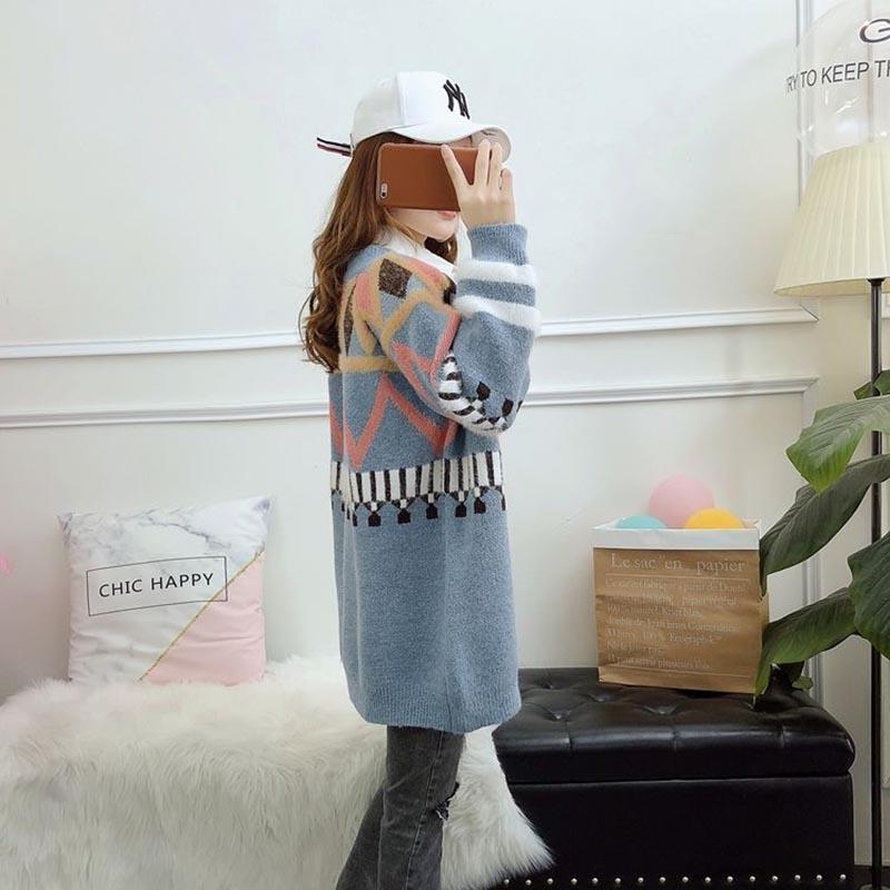 Sweater Cardigan Women Loose Student Knitted Sweater Coat Plus Size Plus Size Women's Clothing