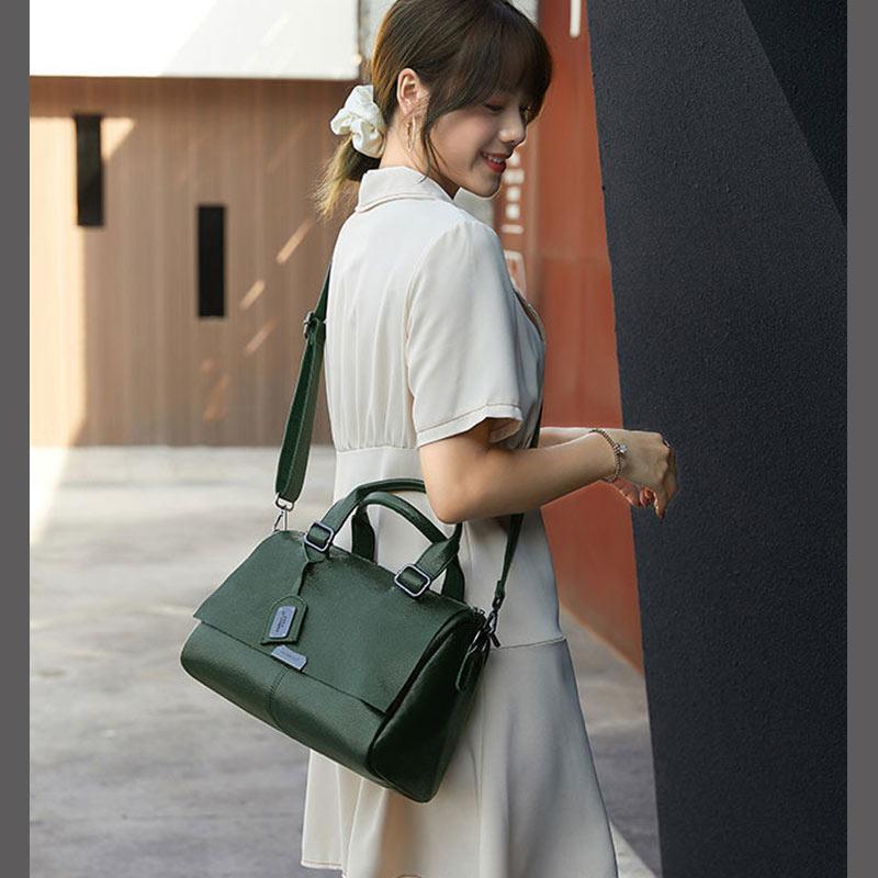 Leather Handbag Women Summer Fashion Soft Leather Big Bag Simple Texture One-shoulder Messenger Bag