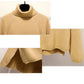 Autumn Winter Sweater Women Solid Color Turtleneck Sweater Thick Loose Solid Color Base Knit Sweater