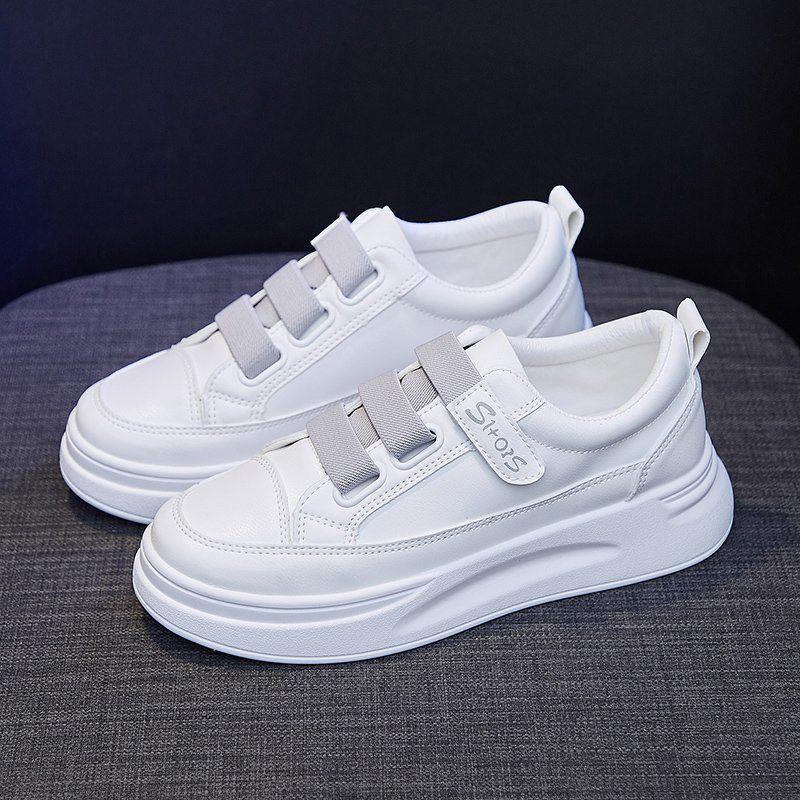 Velcro White Shoes Women Spring All-match Thick-soled Korean Students Casual Breathable Sneakers