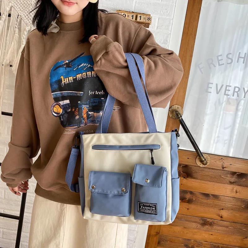 Large Capacity Canvas Bags Women Travel Casual Large Daily Shoulder Tote Handbag Simple