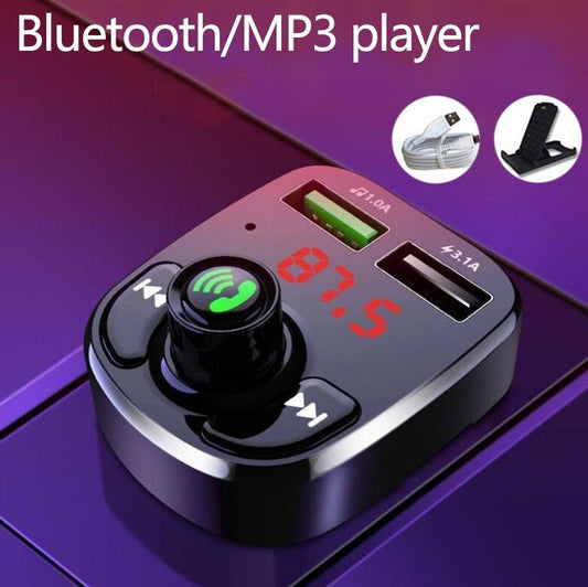 Car MP3 Player Car Bluetooth Receiver Dual USB Port Fast Charger Multi-function Charging Tool Car Supplies