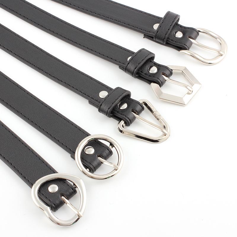 Round buckle pin buckle belt belt women combination fashion trend with rings belt