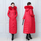 Down Cotton Jacket Winter Fashion Shiny Hooded Jacket Thicken Warm Long Over-the-knee Cotton Jacket Women