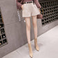Fashion Elegant Wild Casual Bottom Shorts High Waist Belt Slim Wide Leg A-line Shorts Women's Short