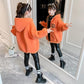 Girls' Cashmere Warm Jacket Korean Style Plus Velvet Padded Jacket Autumn and Winter Windproof Hooded Top