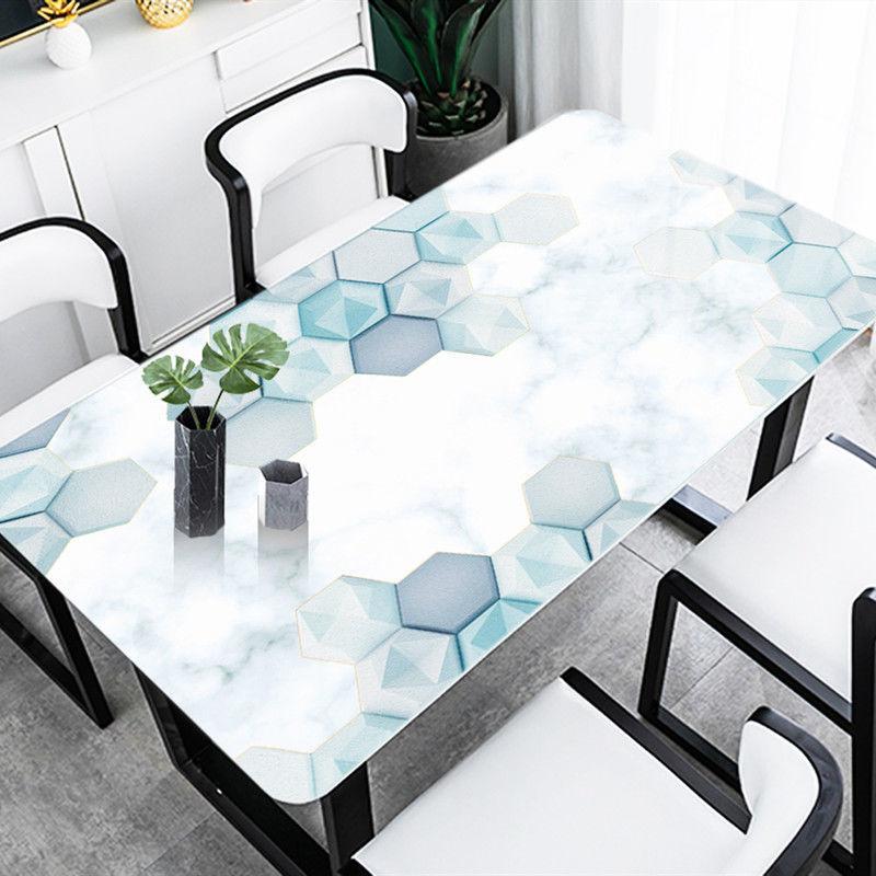 Soft Glass PVC Tablecloth Waterproof Anti-scald Oil-proof Disposable Plastic Table Mat Tea Table Mat Thickened Crystal Plate Tasteless