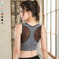 Sports Underwear Female Students Without Steel Ring Gathered Mesh Stitching Beauty Back Fitness Bra Shockproof Yoga Vest Gym Running Suspenders