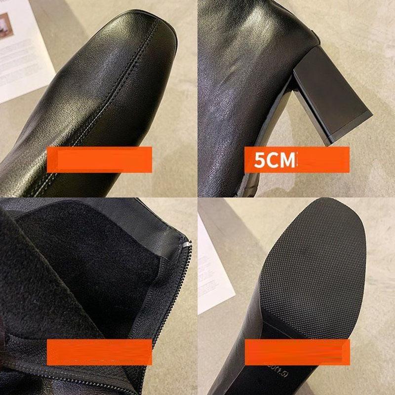 Women's Boots Knight Boots Soft Leather Boots Beige Autumn and Winter But High Boots with on The Knees