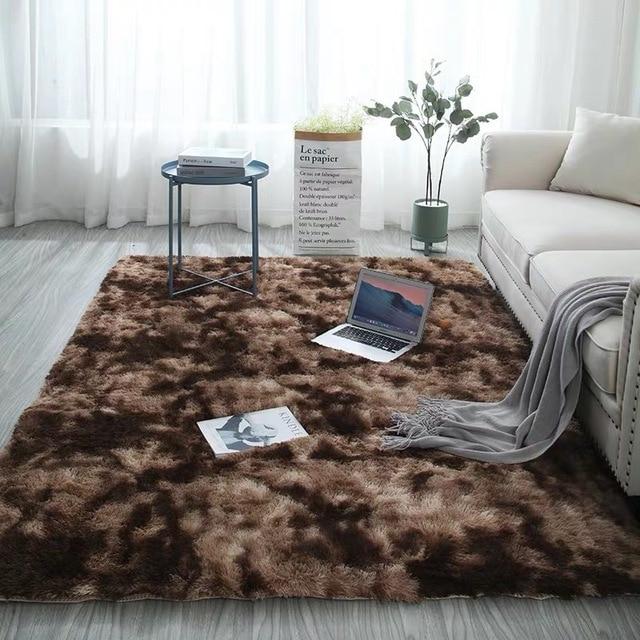 Plush Tie-dye Soft Carpet for Living Room, Bedroom, Non-slip Floor Mat, Absorbent Carpet for Bedroom